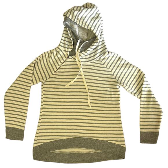 Maurices SMALL Stripe Zipper Detail Oversize Cowlneck Pullover Hooded Sweatshirt - Picture 10 of 11
